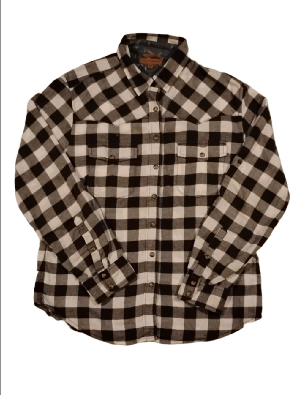 3/$20 Women's Black and White Plaid Casual Button-Down Shirt